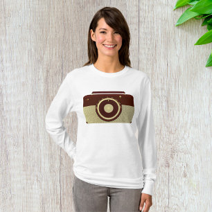 Retro Brown en Goud Antiek Radio T-shirt