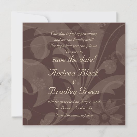 Retro Brown en Ivory Photo Wedding Save the Date (Achterkant)