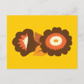 Retro Brown Flowers Briefkaart (Voorkant)