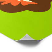 Retro Brown Flowers Poster (Hoek)