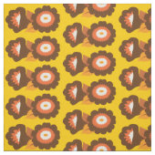 Retro Brown Flowers Stof (Swatch)