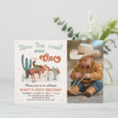 Retro Brown foto Hoe West was een 1e verjaardag Kaart (Staand voorkant)