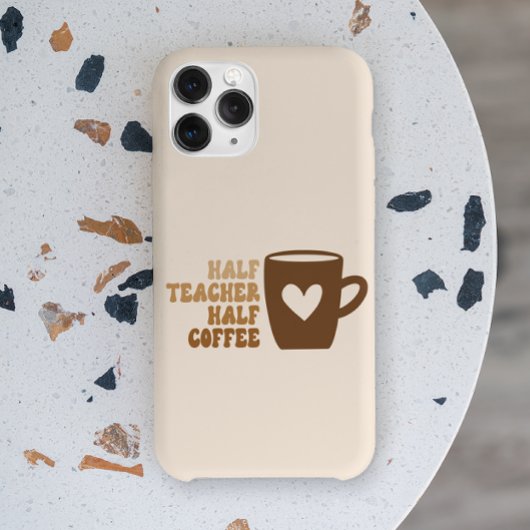 Retro Brown Funny Half Teacher Half Koffee Case-Mate iPhone Case