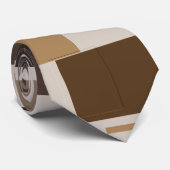 Retro Brown Geometric Pattern Mannen Stropdas (Opgerold)