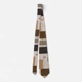 Retro Brown Geometric Pattern Mannen Stropdas (Achterkant)