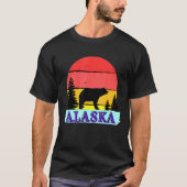 Retro  Brown Grizzly Beer Alaska State Fore T-shirt (Voorkant)