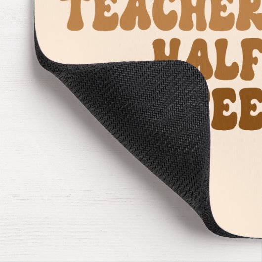 Retro Brown Half Teacher Half Coffee Computer Muismat (Hoek)