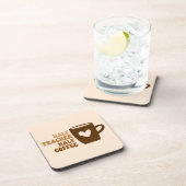 Retro Brown Half Teacher Half Coffee Drink Bevera Bier Onderzetter (Rechterzijde)