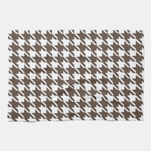 Retro Brown Houndstooth Keukendoek Theedoek (Horizontaal)