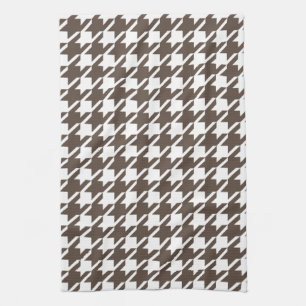 Retro Brown Houndstooth Keukendoek Theedoek