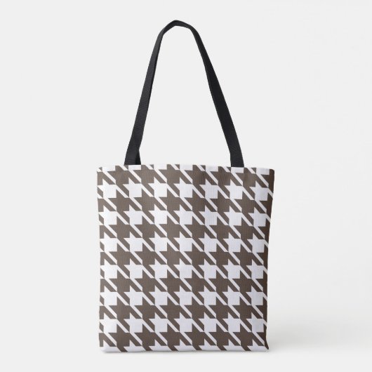 Retro Brown Houndstooth Tas (Achterkant)
