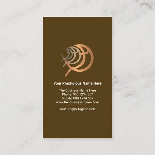 Retro Brown Layer Gold Tab Religieuze vis Minister Visitekaartje (Achterkant)