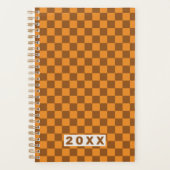 Retro Brown Orange Checkerboard 2026 Planner (Voorkant)