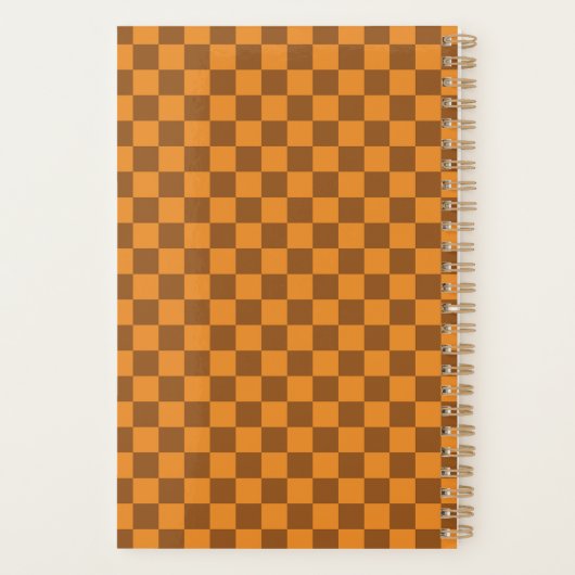 Retro Brown Orange Checkerboard 2026 Planner (Achterkant)