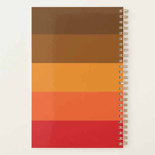 Retro Brown Orange Red Stripe 2026 Name Planner (Achterkant)
