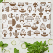 Retro Brown-paddenstoelpatroon Theedoek (Gevouwen)