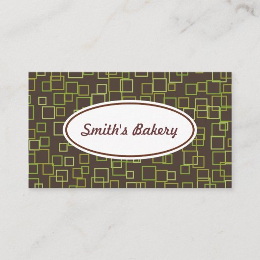 Retro Brown Pattern Visitekaartje (Voorkant)
