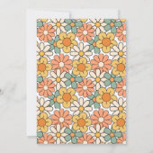 Retro Brown Peach Floral Groovy 70e verjaardag Kaart (Achterkant)
