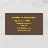 Retro Brown Private Investigator Visitekaartje (Achterkant)