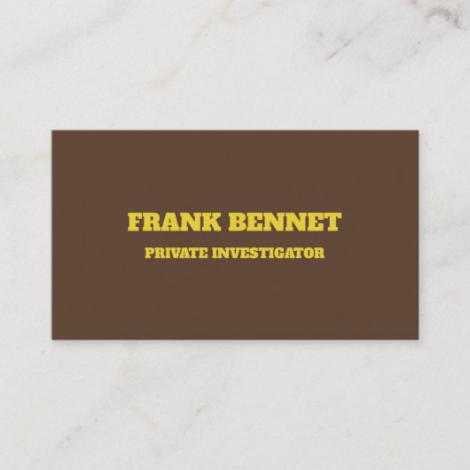 Retro Brown Private Investigator Visitekaartje (Voorkant)