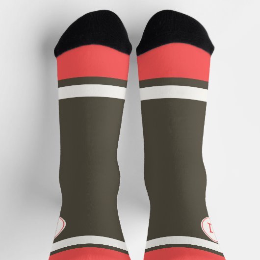 Retro Brown Red Racing Sokken (Top)