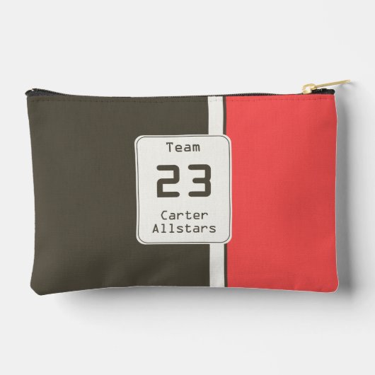 Retro Brown Red Racing Vertical Stripes Etui (Achterkant)