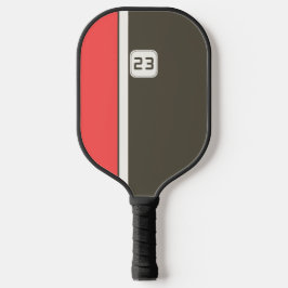 Retro Brown Red Racing Vertical Stripes Pickleball Paddle
