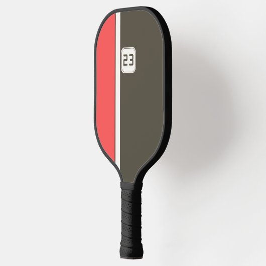 Retro Brown Red Racing Vertical Stripes Pickleball Paddle (Links)