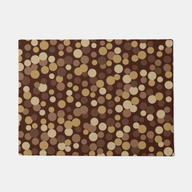 Retro Brown Stippen Doormat Rug Gift Deurmat (Voorkant)
