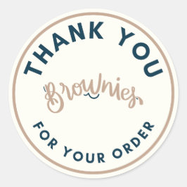 Retro Brownies bedankt voor uw bestelling Ronde Sticker