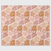 Retro Brownish Daisy Cadeaupapier (Vlak)