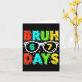 Retro Bruh 67 Days School Humor Cool Boy Sungles  Kaart (Gele Bloem)