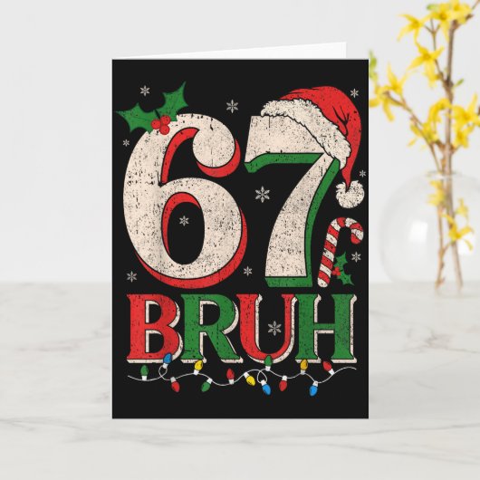 Retro Bruh 67 Six Seven 6 7 Christmas Shirts Men W Kaart (Gele Bloem)