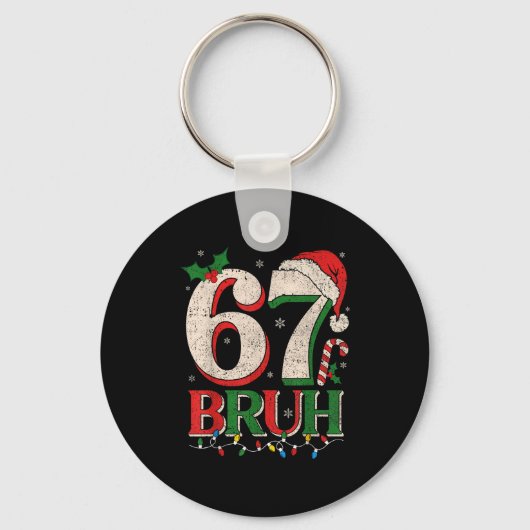Retro Bruh 67 Six Seven 6 7 Christmas Shirts Men W Sleutelhanger (Voorkant)