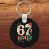 Retro Bruh 67 Six Seven 6 7 Christmas Shirts Men W Sleutelhanger (Voorkant)