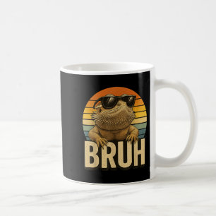 Retro Bruh Bearded Dragon Funny Lizard Vintage Koffiemok