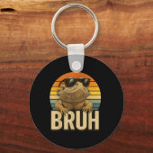 Retro Bruh Bearded Dragon Funny Lizard Vintage Sleutelhanger (Voorkant)