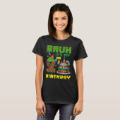 Retro Bruh Het Is Mijn 2e Verjaardag Pixel Cake Ga T-shirt (Voorkant volledig)