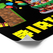 Retro Bruh Het Is Mijn 7e Verjaardag Pixel Cake Ga Poster (Hoek)