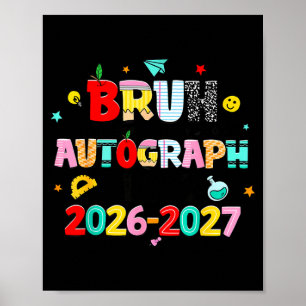 Retro bruh laatste dag handtekeningen leraar laats poster