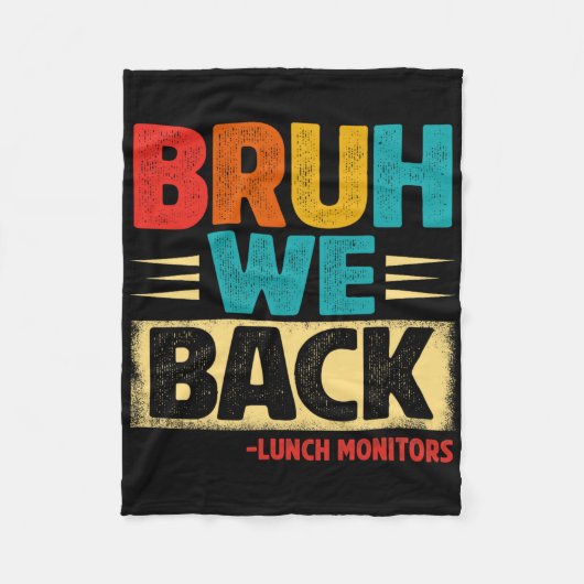 Retro Bruh We zijn terug Lunch Monitors Grappig Te Fleece Deken (Voorkant)