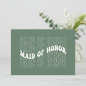 Retro Bruid Bruidsmeisje Kaart (Staand voorkant)