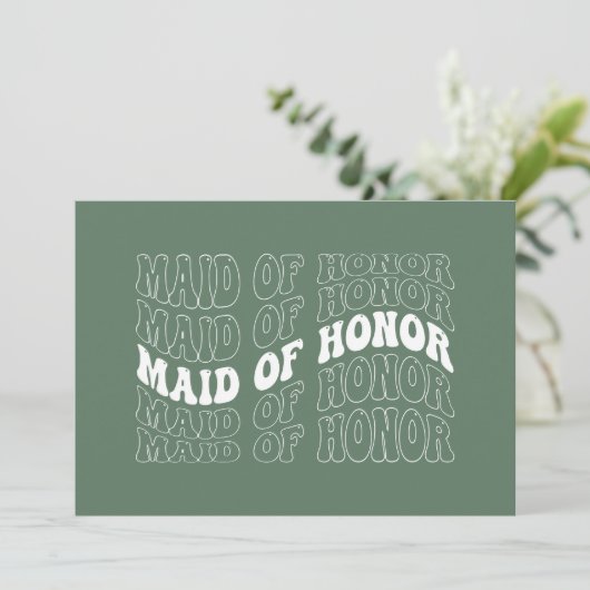 Retro Bruid Bruidsmeisje Kaart (Staand voorkant)