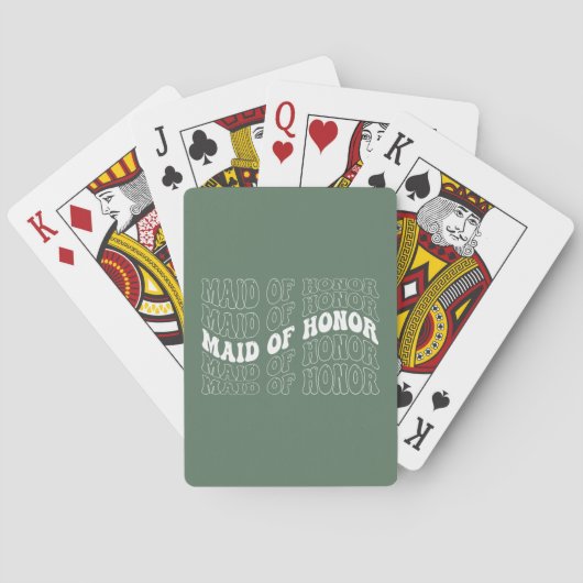 Retro Bruid Bruidsmeisje Pokerkaarten (Achterkant)