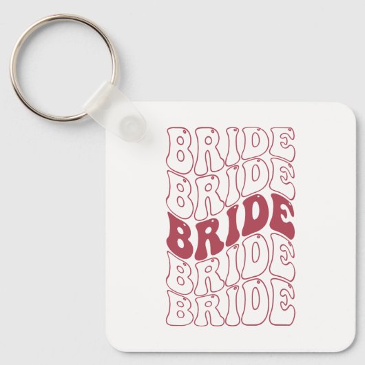 Retro Bruid Bruidsmeisje Sleutelhanger (Voorkant)