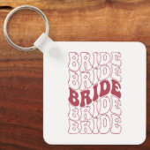 Retro Bruid Bruidsmeisje Sleutelhanger (Voorkant)