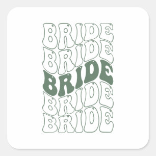 Retro Bruid Bruidsmeisje Vierkante Sticker