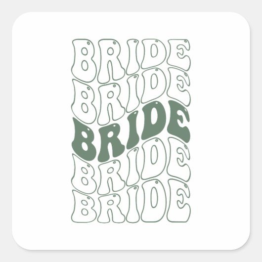 Retro Bruid Bruidsmeisje Vierkante Sticker (Voorkant)