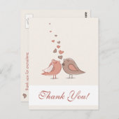 Retro bruid en bruidegom vogels Dank u Briefkaart (Voorkant / Achterkant)
