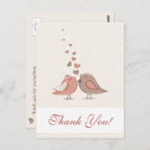 Retro bruid en bruidegom vogels Dank u Briefkaart (Voorkant / Achterkant)
